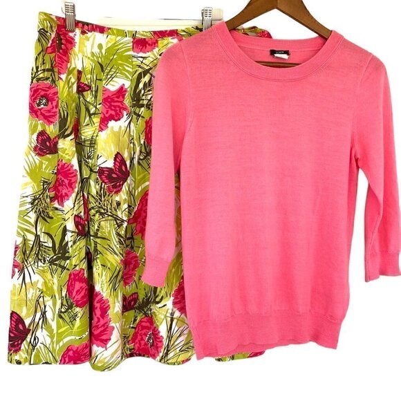 Talbots cotton pleated full skirt in a floral print, cotton - Picture 10 of 10